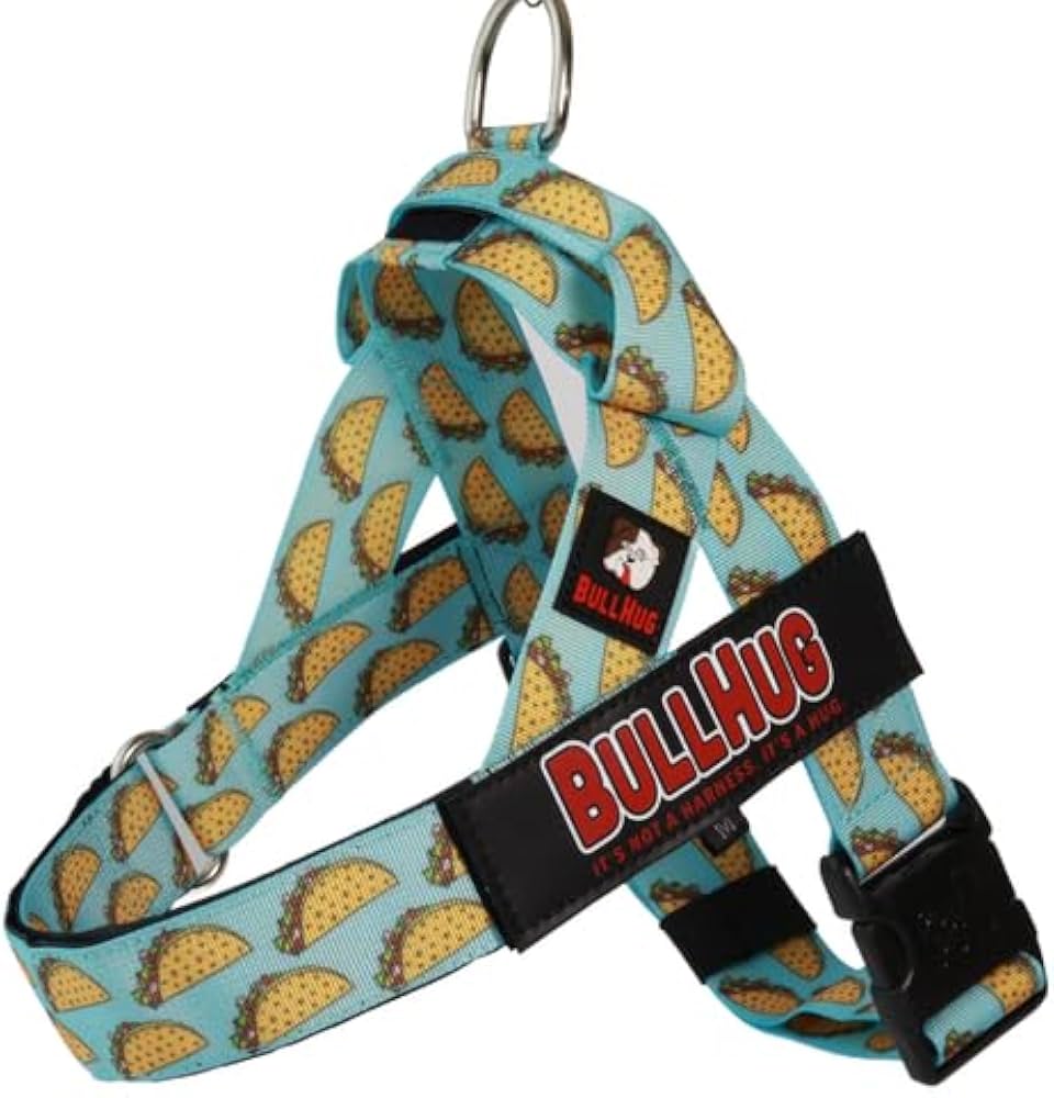 BULLHUG Adjustable Dog Harness– No Pull, No Choke – for English Bulldogs, French Bulldogs, Pugs & Broad-Chested Breeds – Easy, Safe Walks (Taco, Medium)