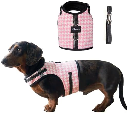 Dog Harness for Mini Dachshund, Houndstooth Rub-Free (B0GY58KPBC)